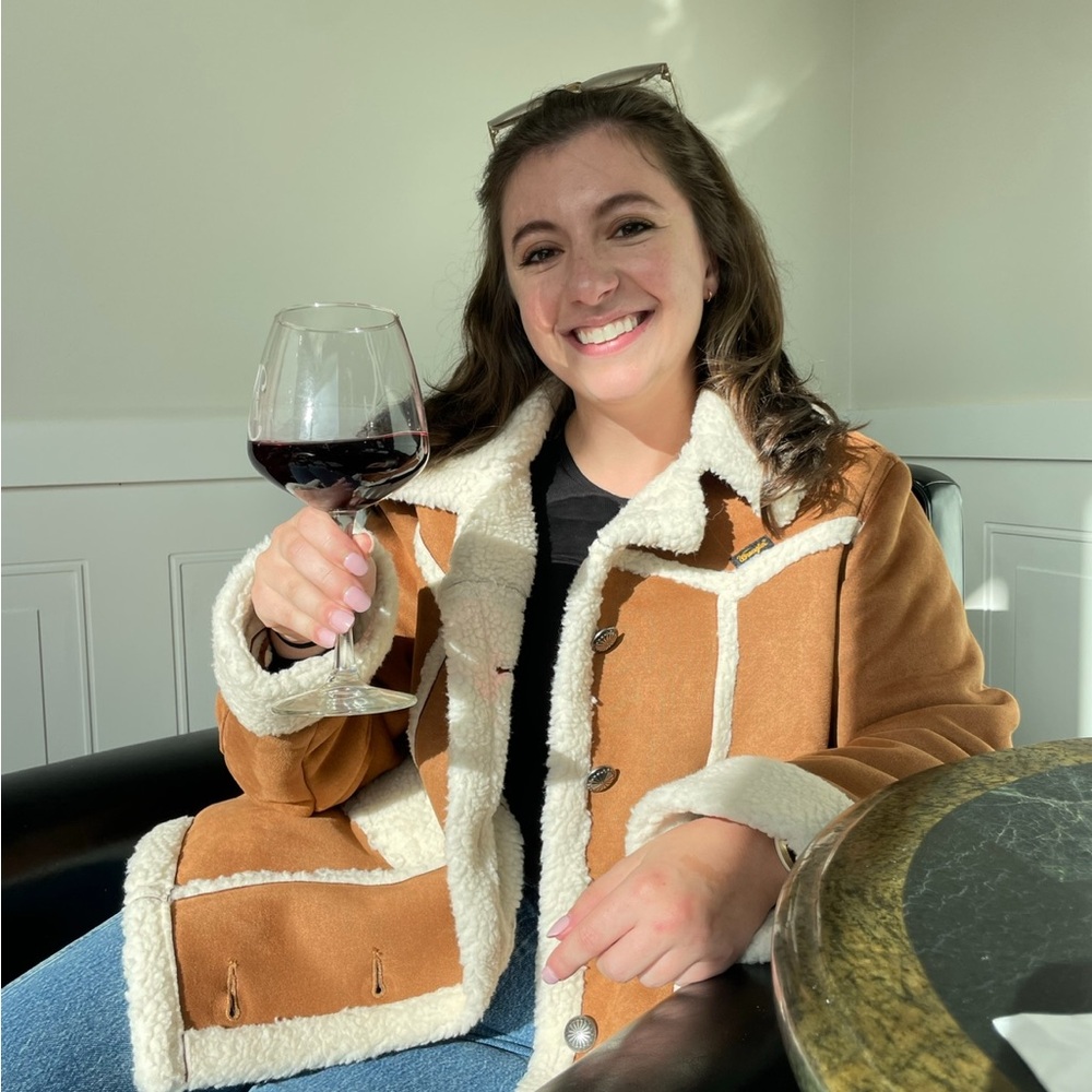 Women's Wrangler Brown Shearling Jacket - Picture 2 of 3
